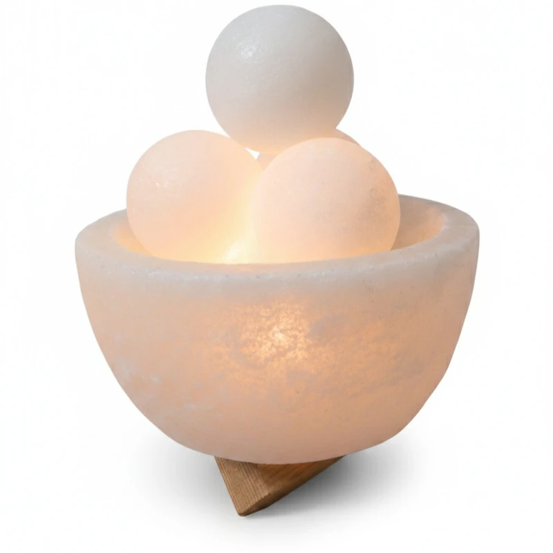 آباژور سنگ نمک مدل کاسه و گوی 1