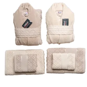 سرویس حوله پالتویی 12 تکه تیفانی مدل ست عروس و داماد کد T64