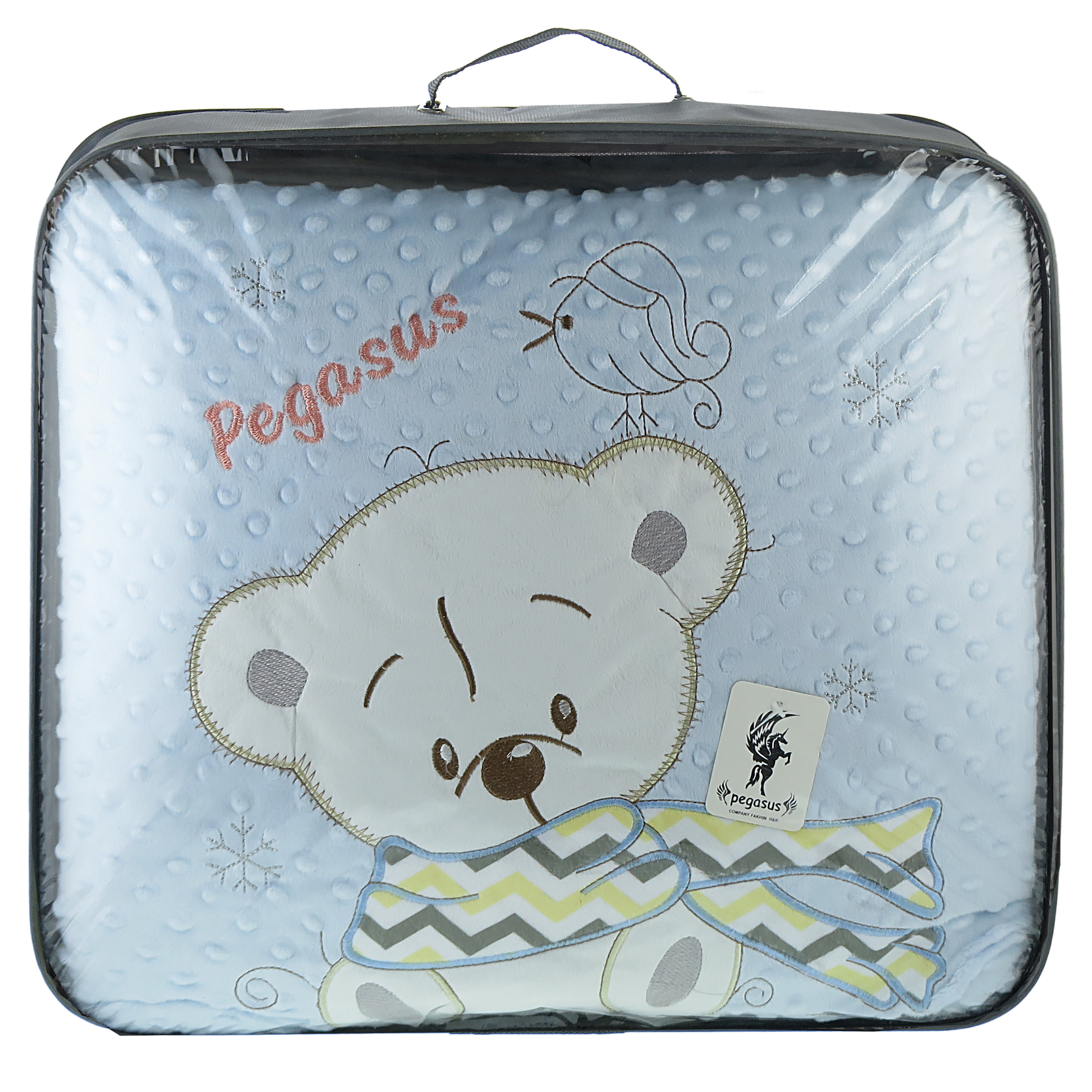 سرویس خواب نوزادی مدل خرس شال بلند مخمل مجموعه 4 عددی