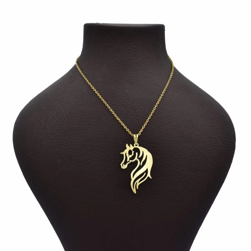 گردنبند طلا 18 عیار زنانه رضا گلد مدل اسب