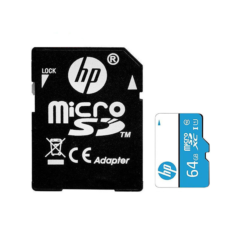 کارت حافظه microSDHC اچ پی مدل MX310 کلاس 10 استاندارد UHS-I U1 سرعت 100MBps ظرفیت 64 گیگابایت به همراه آداپتور SD
