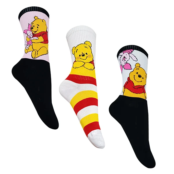 جوراب ساق بلند دخترانه تن پوش هنگامه مدل کش وینی پو بسته 3 عددی