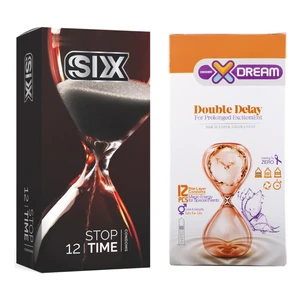کاندوم سیکس مدل Stop Time بسته 12 عددی به همراه کاندوم ایکس دریم مدل Double Delay بسته 12 عددی