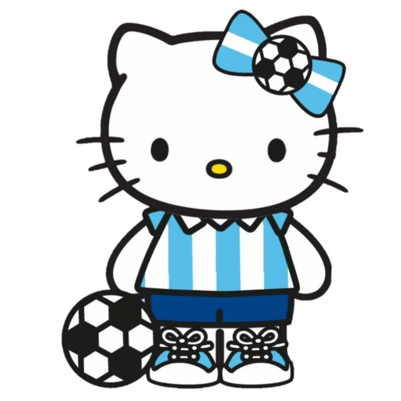 استیکر پارچه و لباس پاد آفرین مدل کارتونی کیتی Kiti فوتبالی بامزه جذاب کد 1417