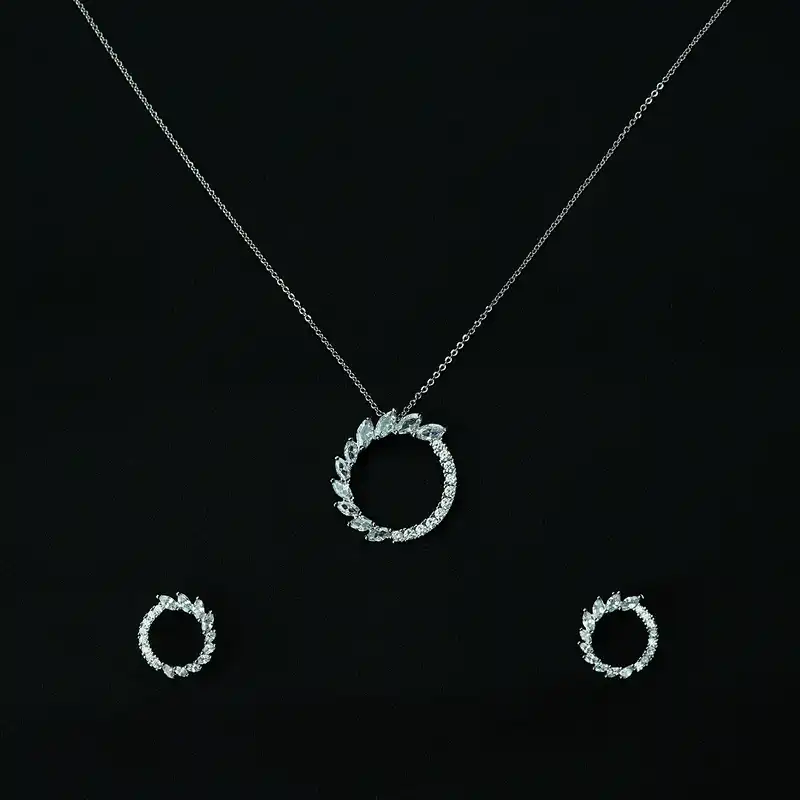 نیم ست زنانه مدل نگین ریز