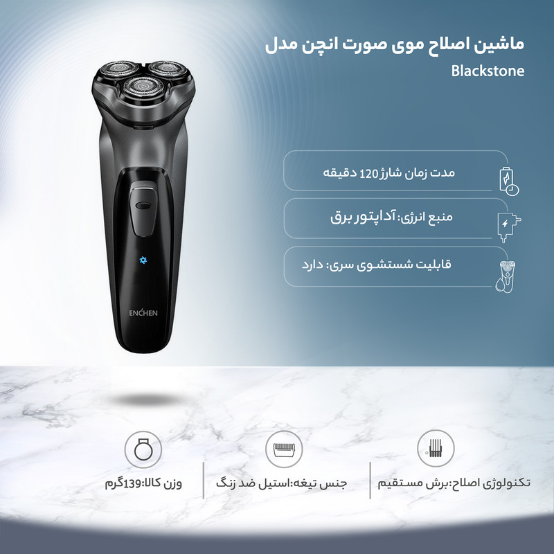 ماشین اصلاح موی صورت انچن مدل Blackstone ماشین اصلاح موی صورت انچن مدل Blackstone