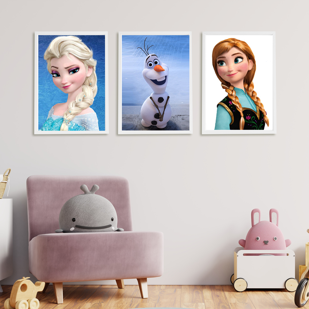تابلو کودک و نوزاد طرح Frozen مدل P122 مجموعه 3 عددی