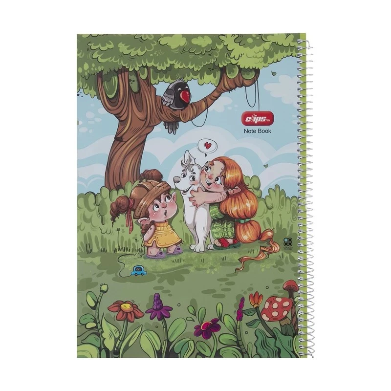 دفتر مشق 100 برگ کلیپس مدل دختر و کلاغ کد 122