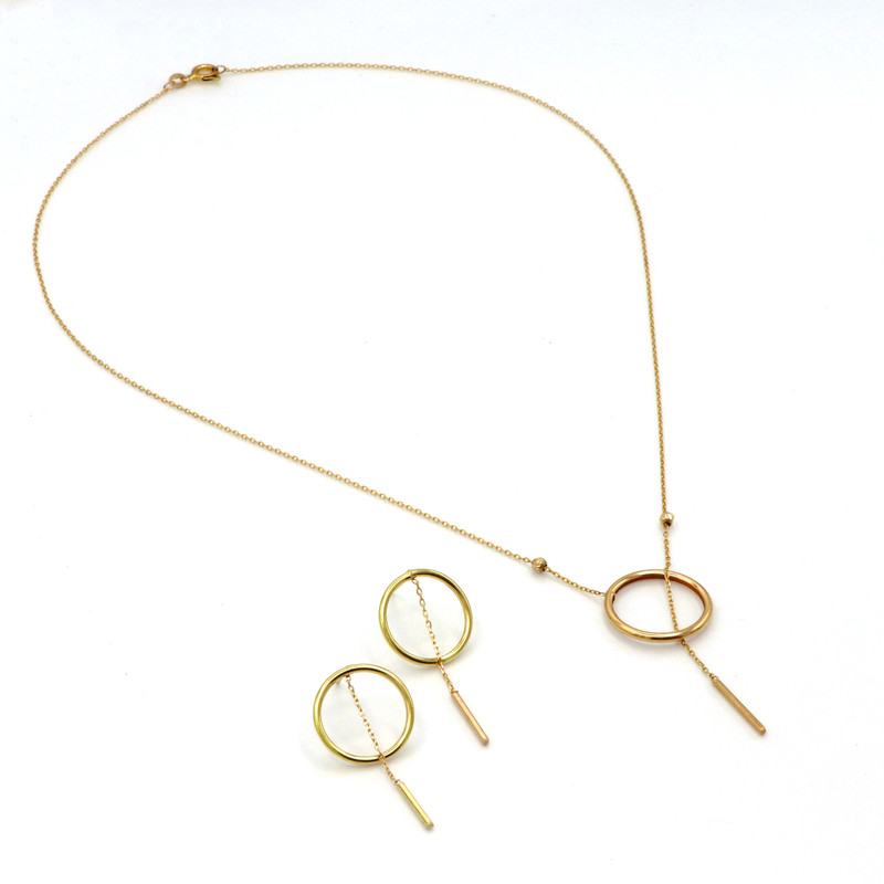 نیم ست طلا 18 عیار زنانه مدل کرواتی