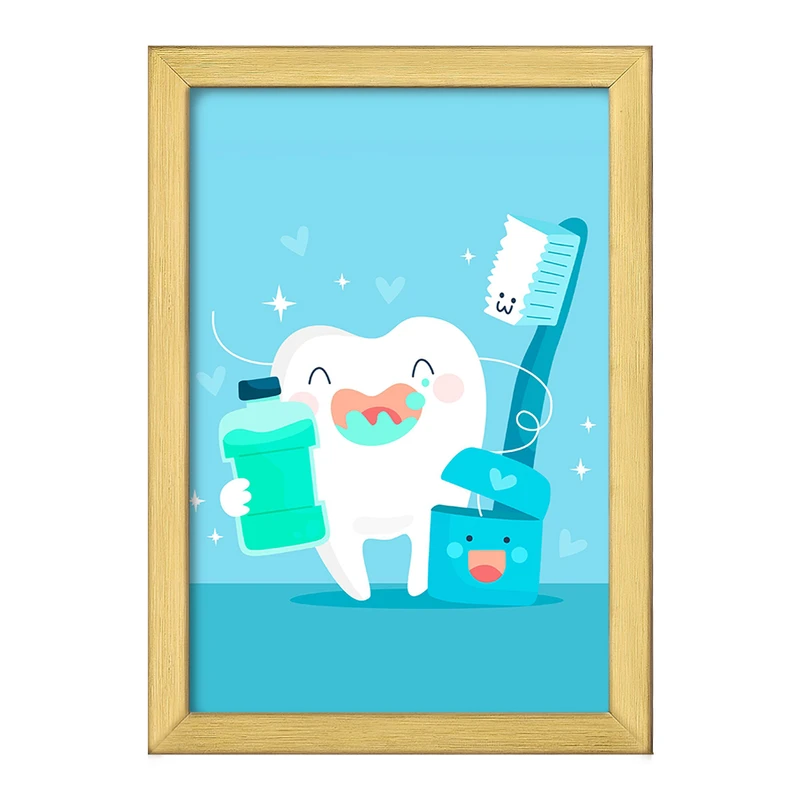 تابلو خندالو طرح دندان و دندان پزشکی کودکانه کد 36738