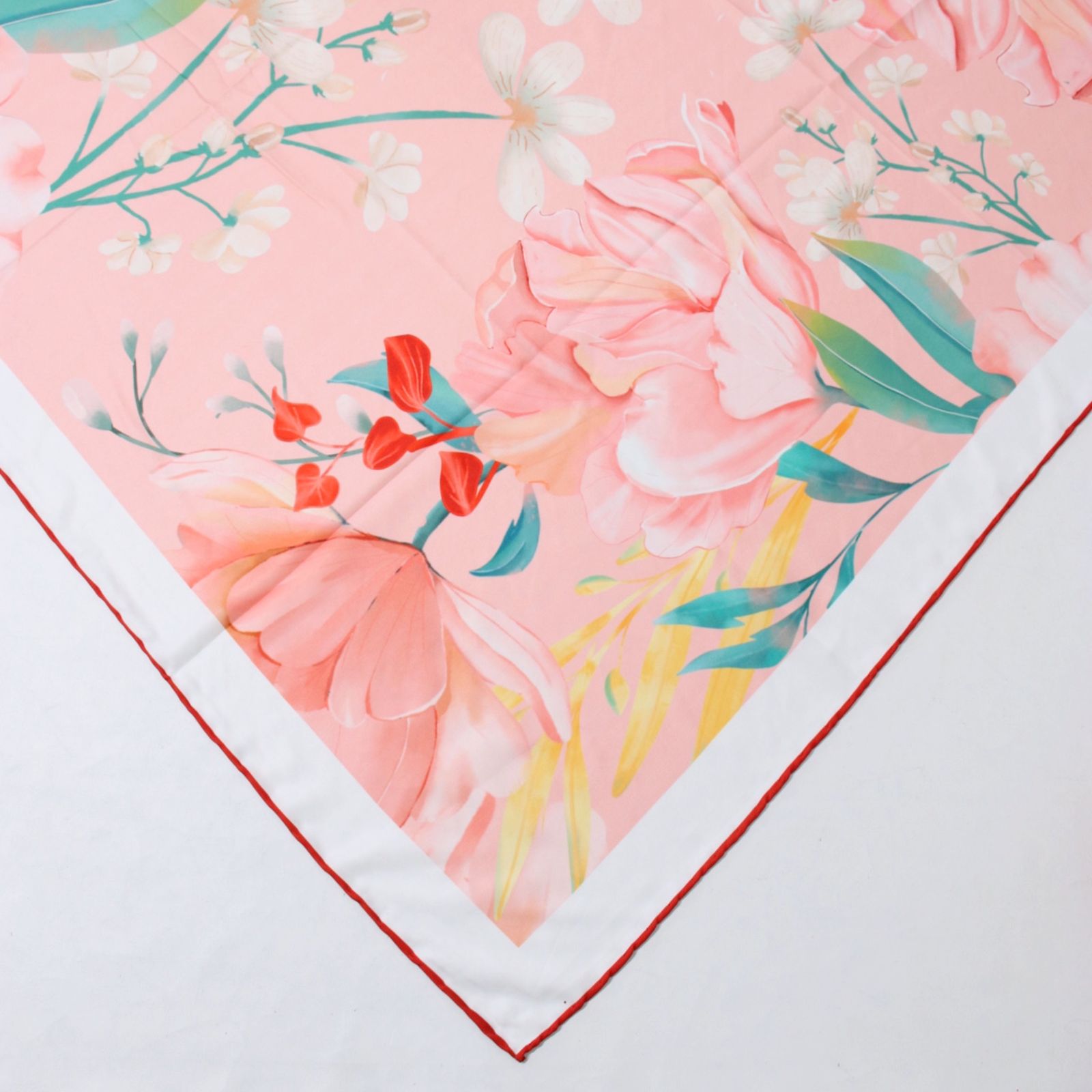 روسری زنانه مدل ابریشم توییل گل کد a-5066 - - 7