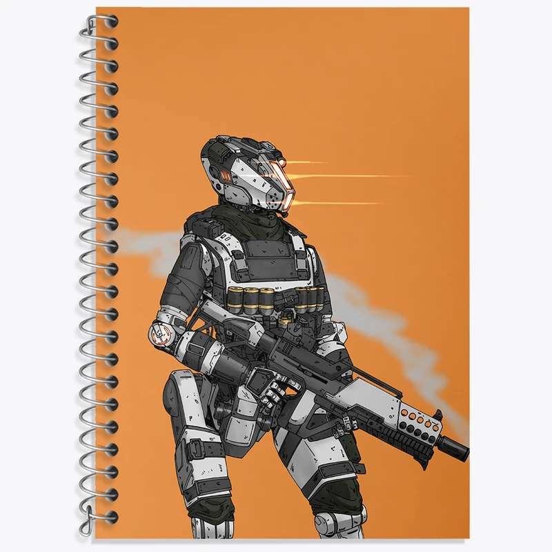 دفتر زبان 50 برگ خندالو مدل دو خط طرح بازی تایتان فال (Titanfall) کد 32583