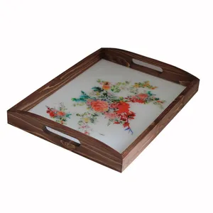 سینی مدل چوبی زمرد 2