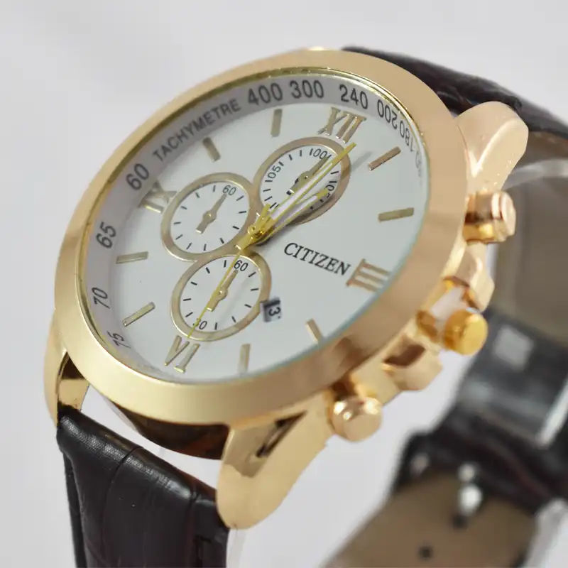 ست ساعت مچی عقربه ای زنانه و مردانه مدل چرم 223S