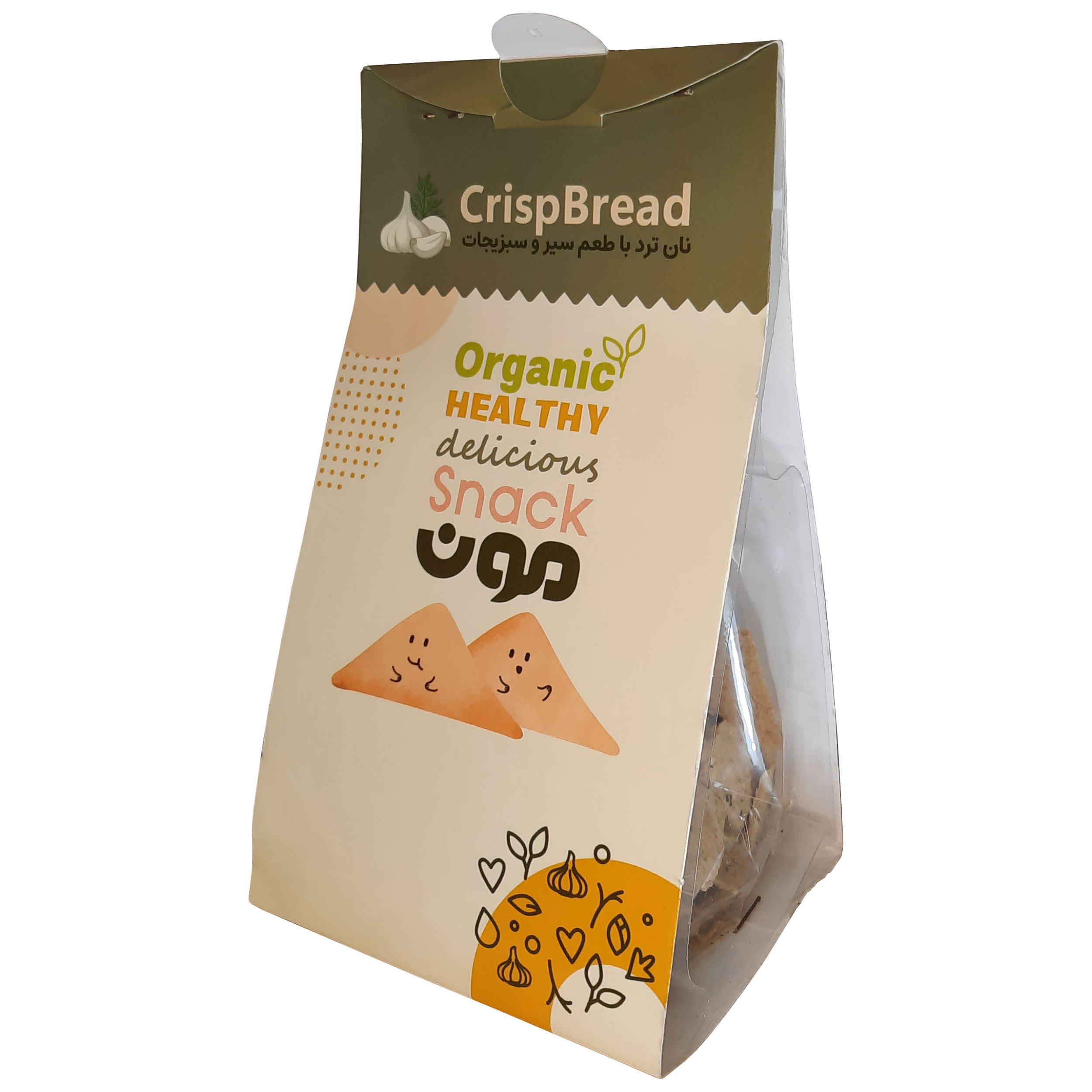 نان ترد با طعم سیر سبزیجات مون - 180گرم