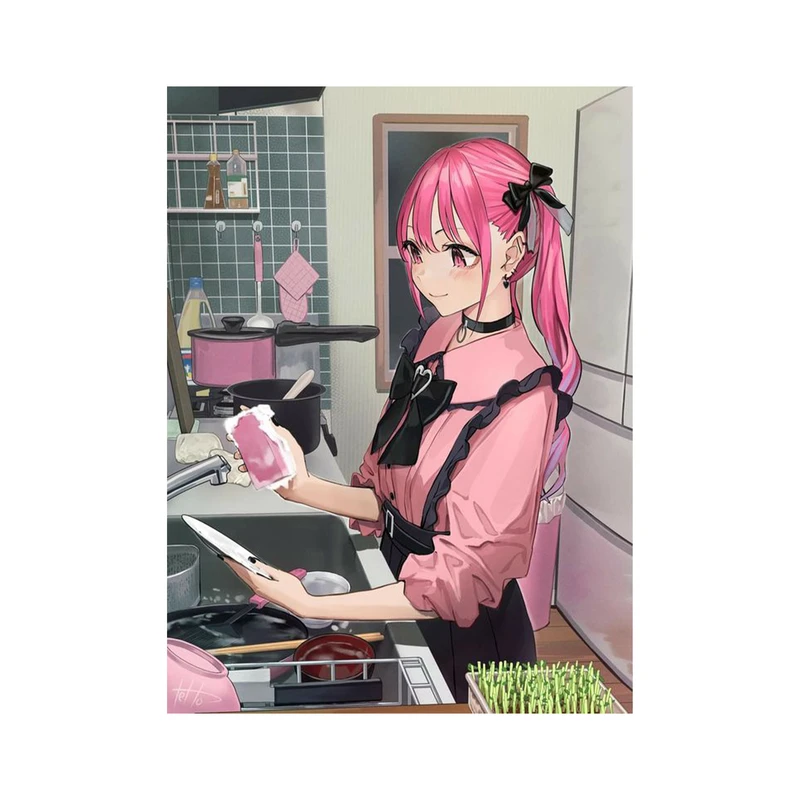 استیکر لپ تاپ و موبایل مدل انیمه طرح دختر انیمه ای بامزه cute anime girl کد 1028