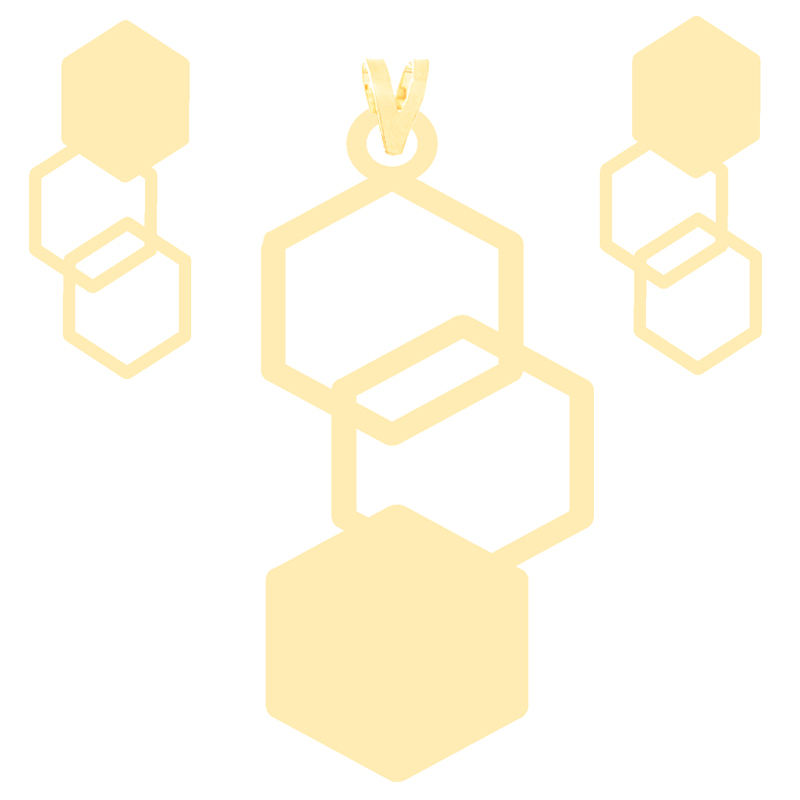 نیم ست طلا 18 عیار زنانه کرابو طرح کندو مدل Kr8057