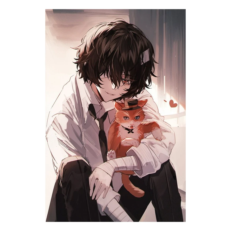 استیکر لپ تاپ و موبایل مدل انیمه طرح سگ‌های ولگرد بانگو اوسامو دازای Bungo Stray Dogs Osamu dazai کد 359