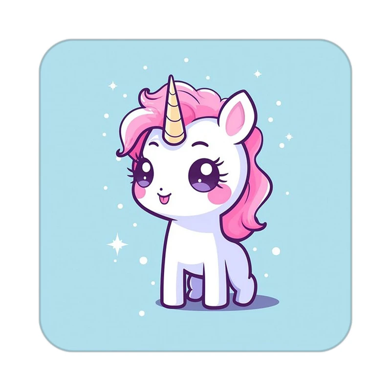 زیر لیوانی کاکتی طرح اسب تک شاخ و یونیکورن مدل mp31157