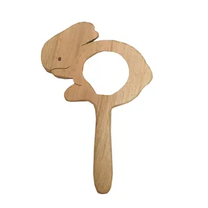 دندان گیر کودک  چوبی دسته دار مدل خرگوش کد 20