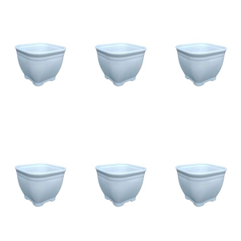 گلدان مدل مربع پلاستیکی کد 10 بسته 6 عددی