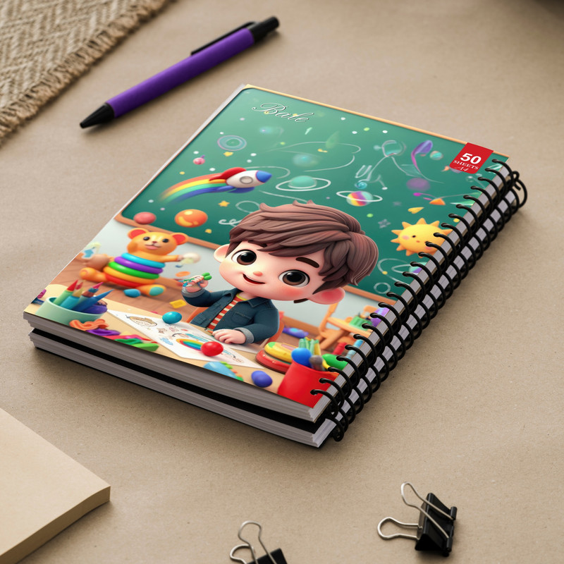 دفتر نقاشی 50 برگ انتشارات بله طرح پسرانه کلاس درس کد A4-L581