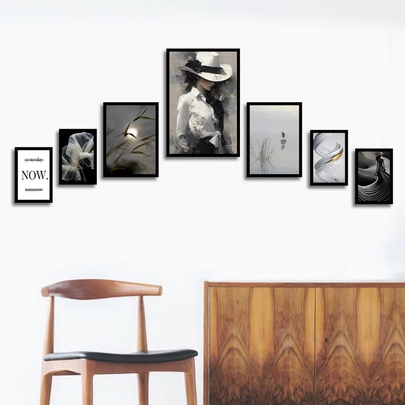 تابلو بکلیت طرح مدرن جمله انگیزشی مدل شاین اکلیلی B-1664 مجموعه 7 عددی