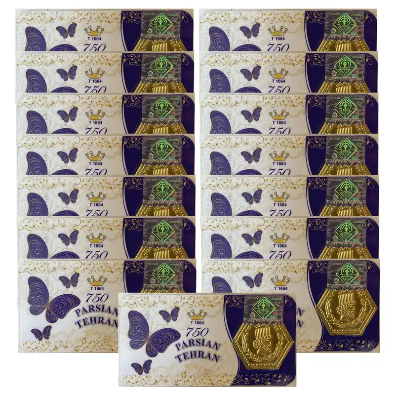 سکه گرمی طلا 18 عیار پارسیان تهران مدل K412 مجموعه 15 عددی