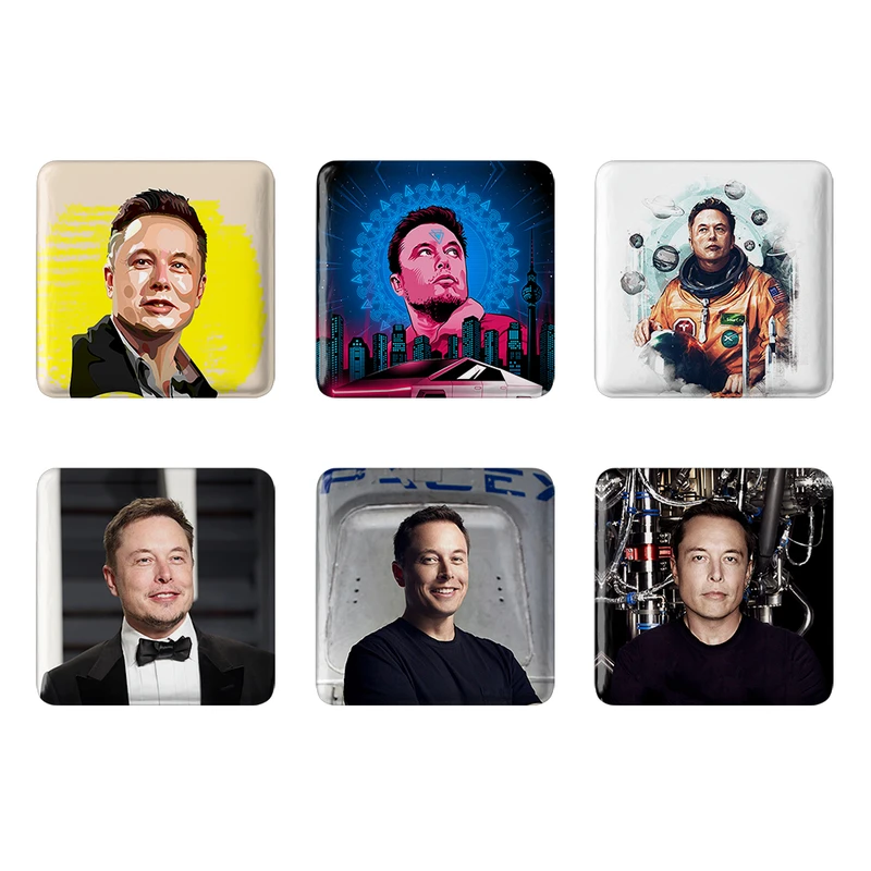 مگنت خندالو مدل ایلان ماسک Elon Musk کد 411B مجموعه 6 عددی