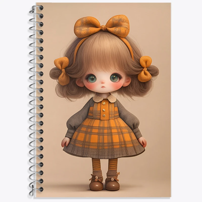 دفتر زبان 50 برگ خندالو مدل دو خط طرح دخترانه کیوت کد F5974