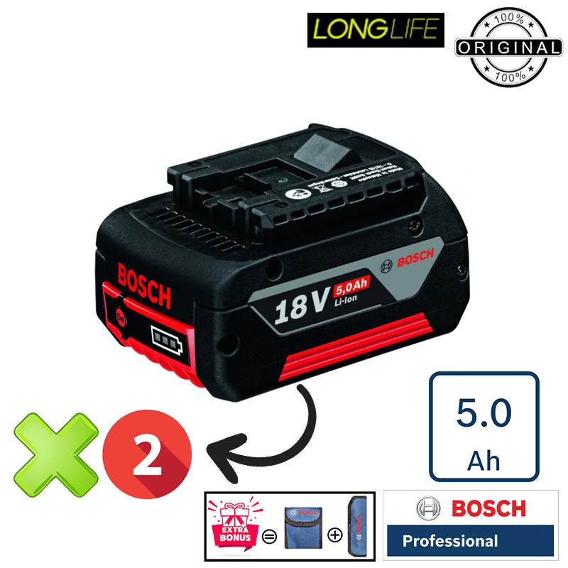 پیچ گوشتی شارژی چکشی 18 ولت بوش مدل GSB 18V-110 C Brushless Motor (5AH)