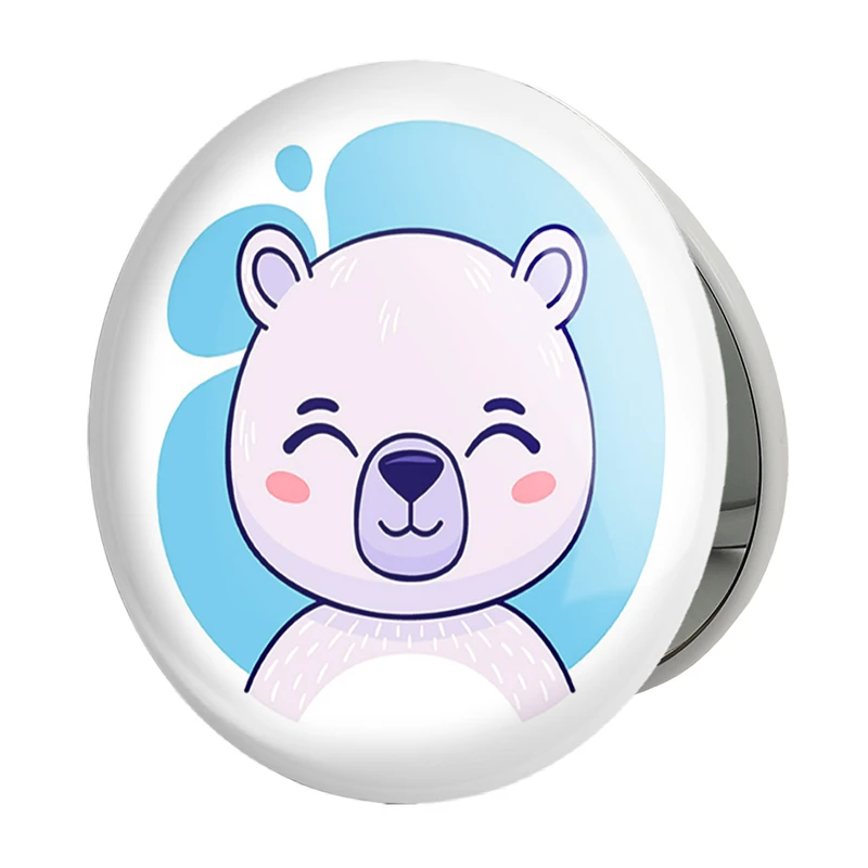 آینه جیبی خندالو طرح خرس قطبی حیوانات بامزه مدل تاشو کد 37133