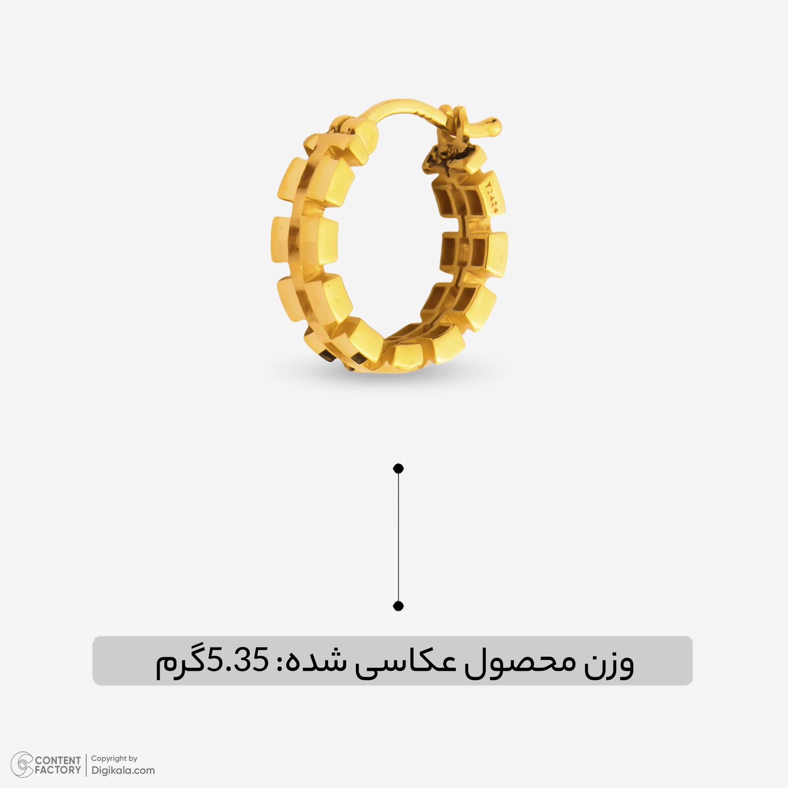 گوشواره کلیپسی طلا 18 عیار زنانه گلدم مدل E247006 -  - 5