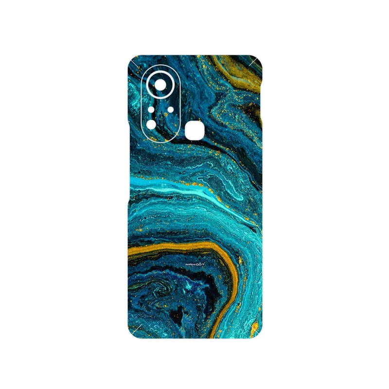 برچسب پوششی ماهوت مدل Turquoise marblewith golden streaks مناسب برای گوشی موبایل اینفینیکس Hot 11s