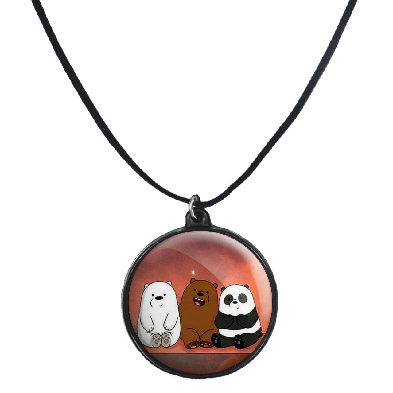 گردنبند پرمانه طرح خرس‌های کله‌فندقی کد pmb.10285 مدل دو طرفه