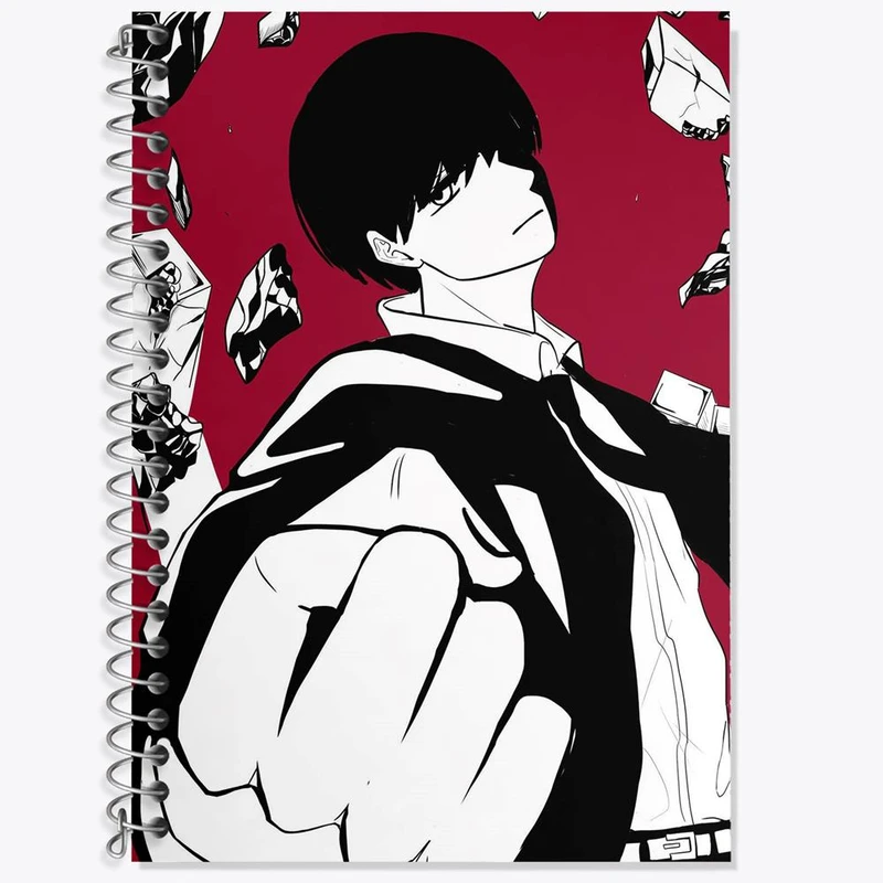 دفتر زبان 50 برگ خندالو مدل سه خط طرح انیمه ماشیل جادو و ماهیچه کد 27560