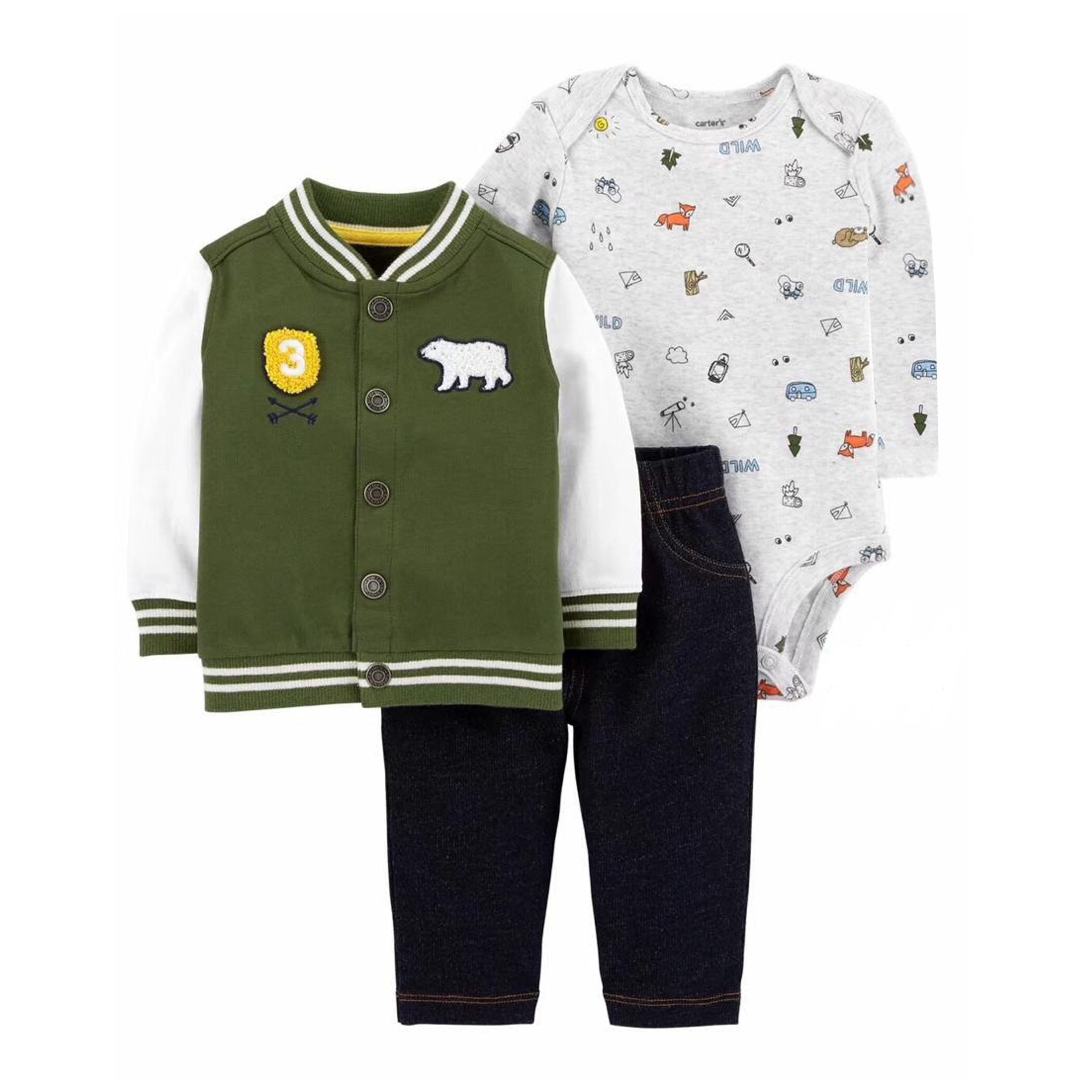 ست 3 تکه لباس نوزادی کارترز مدل 1050