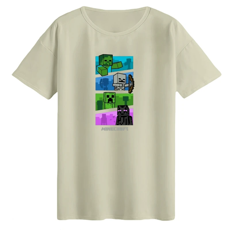 تی‌شرت لانگ آستین کوتاه زنانه مدل ماینکرفت کد۵