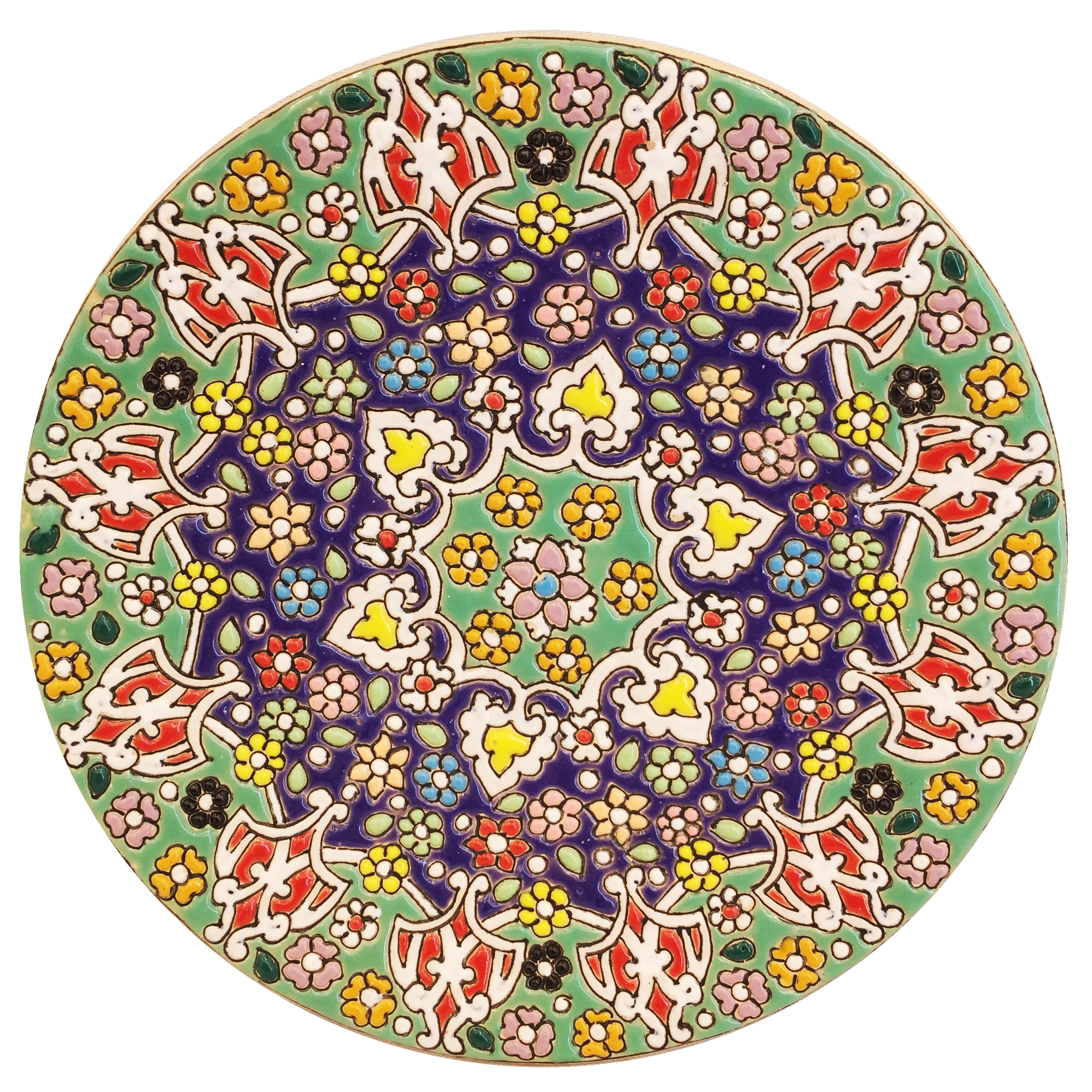 بشقاب میناکاری سفالی زمانیان کد ZMN15039