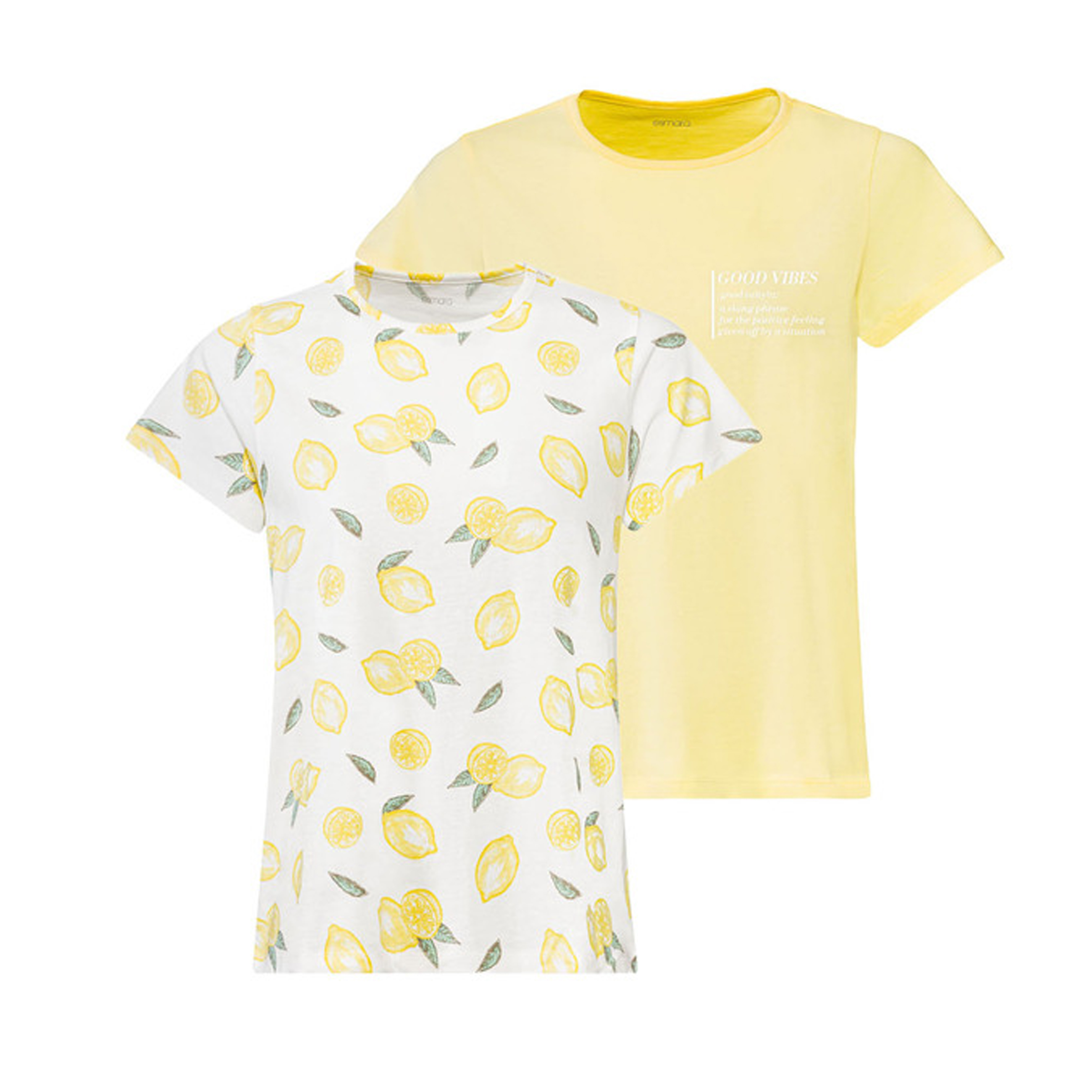 تی شرت آستین کوتاه زنانه اسمارا مدل limon مجموعه دو عددی