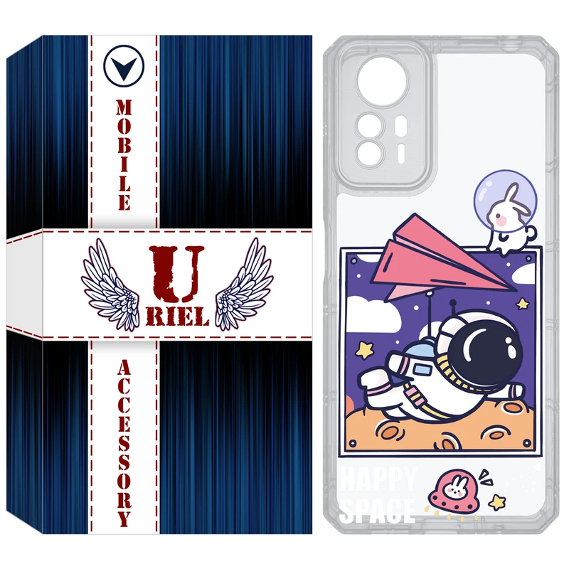 کاور یوریل مدل Clear کد 22 طرح فضانورد مناسب برای گوشی موبایل شیائومی Redmi Note 12S