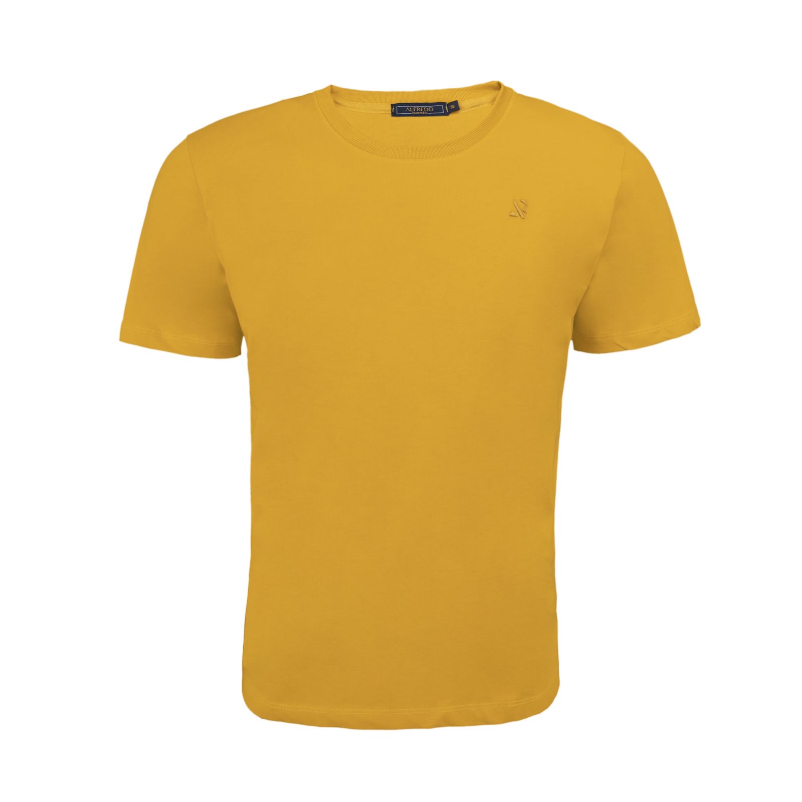 تی شرت آستین کوتاه مردانه الفردو مدل یقه گرد پنبه یک رو 2620206 رنگ  زرد -  - 1