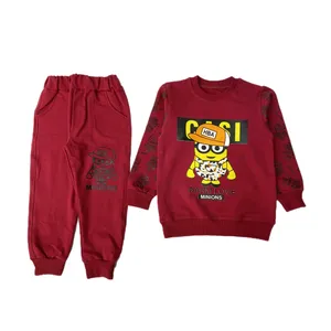 ست سویشرت و شلوار پسرانه کد 11522nzd رنگ زرشکی