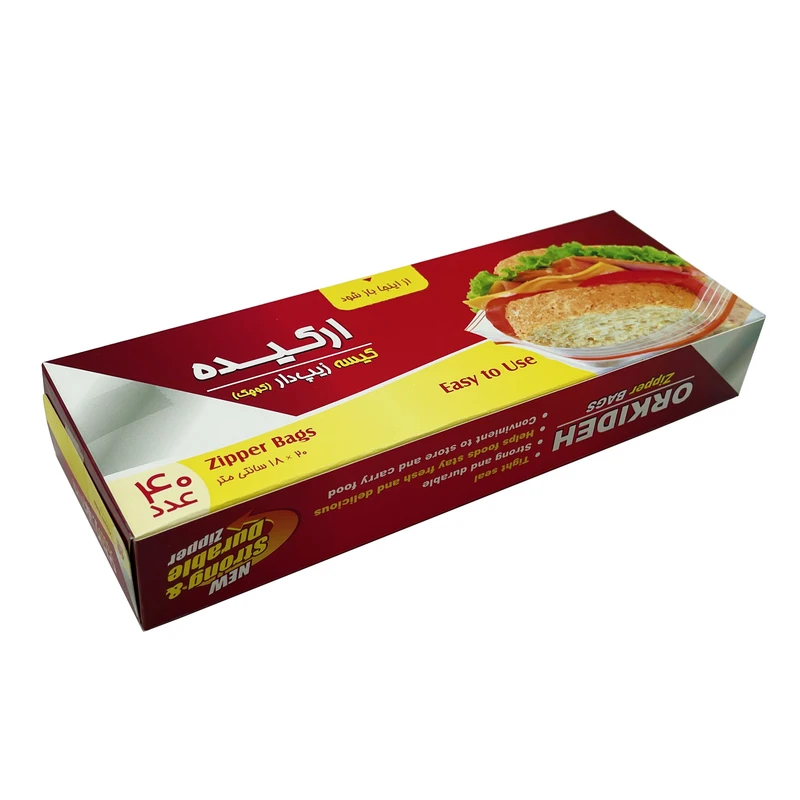 کیسه زیپ دار سینا مدل ارکیده بسته 40 عددی