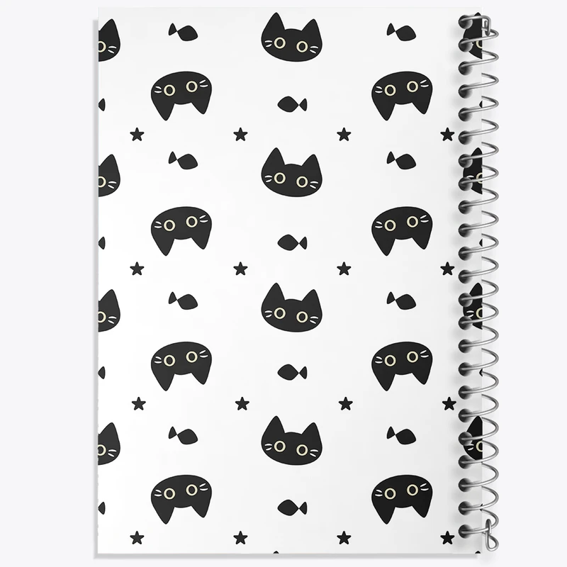 دفتر نقاشی 50 برگ خندالو طرح پترن گربه و ماهی کد N445