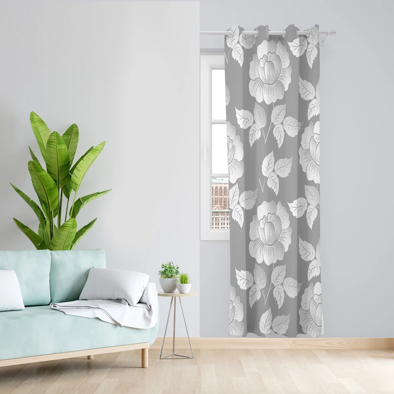 پرده طرح گل مدل مخمل پانچی کد 4159 z سایز 140x200 سانتی متر