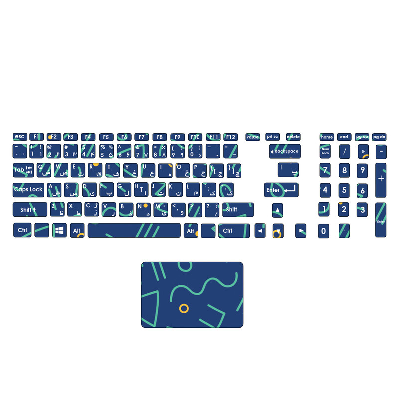استیکر لپ تاپ مدل 131 hk به همراه برچسب حروف فارسی کیبورد