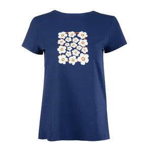 تی شرت آستین کوتاه زنانه جوتی جینز مدل یقه گرد کد 1551236 رنگ سرمه‌ای