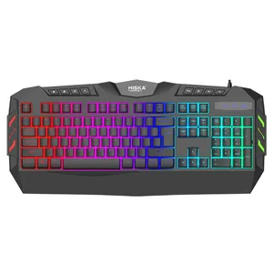 کیبورد گیمینگ هیسکا مدل HX-KEG400 RGB، سوییچ ممبران، Full-Size نورپردازی RGB