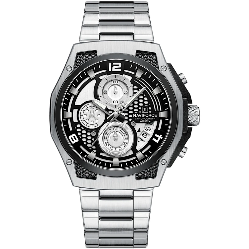 ساعت مچی عقربه‌ای کوارتز مردانه نیوی فورس مدل سه موتوره کد NF8051SB